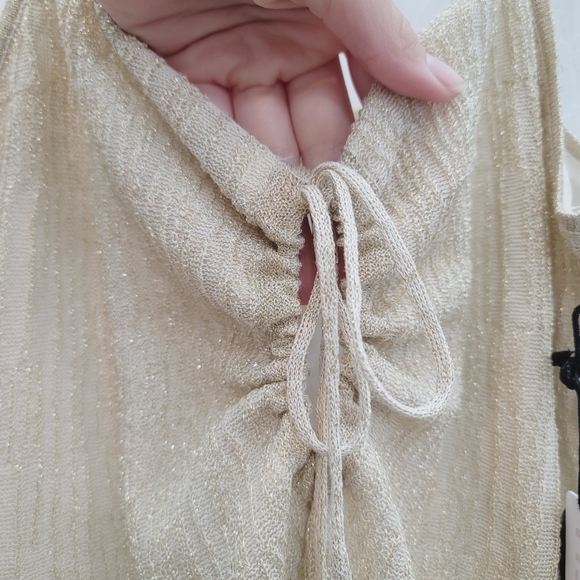 NWT Amuse Society Sand Gold Down Four Drawstring Midi Dress Women's Size Small - Picture 8 of 14